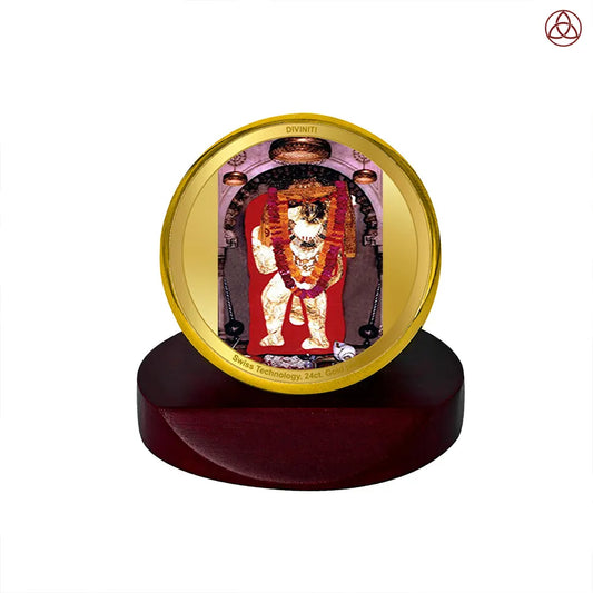 Mehandipur Balaji | Divine Hanuman of Healing and Protection Car Dashboard Frame in 24K Gold Plated Foil