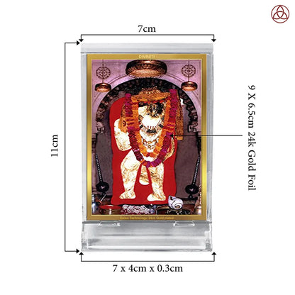 Mehandipur Balaji | Divine Hanuman of Healing and Protection Car Dashboard Frame in 24K Gold Plated Foil