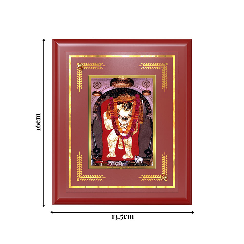 Mehandipur Balaji | Divine Hanuman of Healing and Protection Wall & Tabletop Frame in 24K Gold Plated Foil