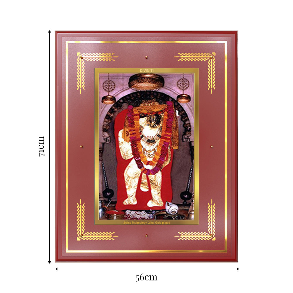 Mehandipur Balaji | Divine Hanuman of Healing and Protection Wall Photo Frame in 24K Gold Plated Foil