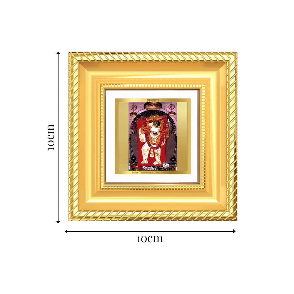 Diviniti Mehandipur Balaji (Divine Hanuman) Tabletop Photo Frame in 24K Gold Plated Foil | Protection, Healing & Divine Blessings | DG015S1A (10x10 CM)