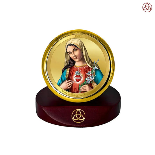 Mother Mary | Blessed Virgin Car Dashboard Frame in 24K Gold Plated Foil