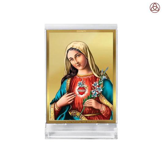 Mother Mary | Blessed Virgin Car Dashboard Frame in 24K Gold Plated Foil