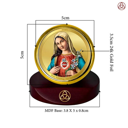 Mother Mary | Blessed Virgin Car Dashboard Frame in 24K Gold Plated Foil