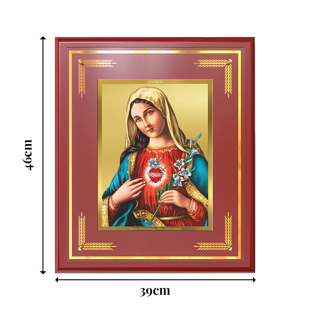 Mother Mary | Blessed Virgin Wall Mount Photo Frame in 24K Gold Plated Foil