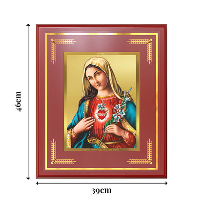Mother Mary | Blessed Virgin Wall Mount Photo Frame in 24K Gold Plated Foil