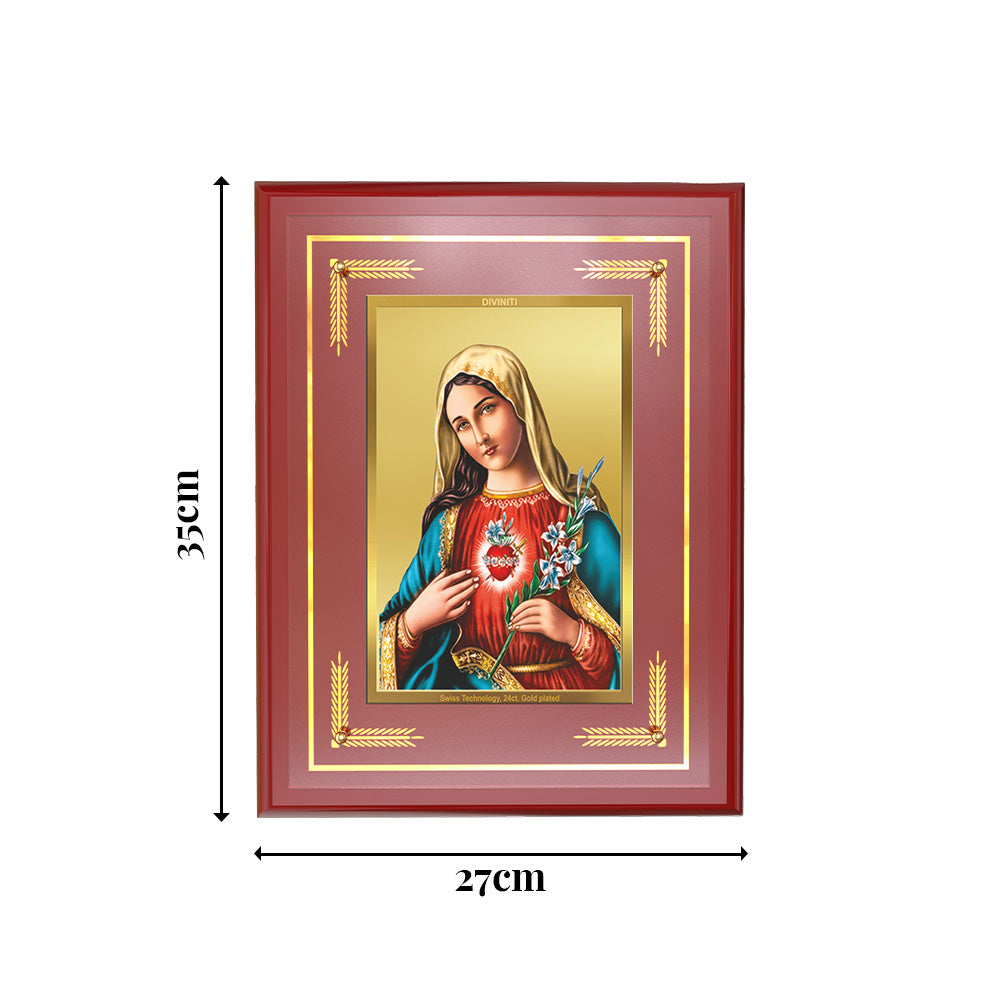 Mother Mary | Blessed Virgin Wall Photo Frame in 24K Gold Plated Foil