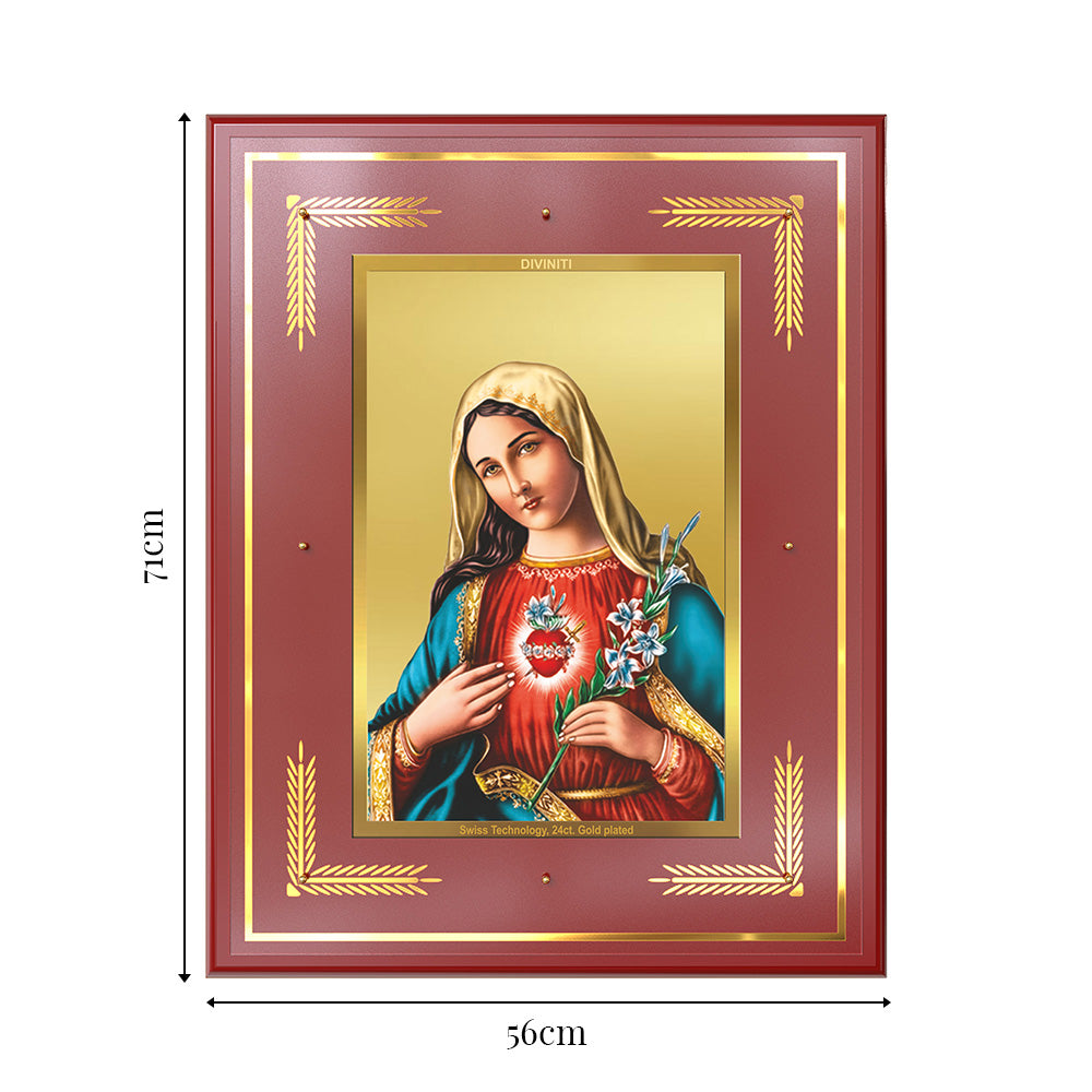 Mother Mary | Blessed Virgin Wall Mount Photo Frame in 24K Gold Plated Foil