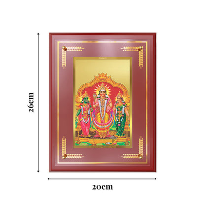 Lord Murugan with Valli | Divine Union Wall & Tabletop Photo Frame in 24K Gold Plated Foil