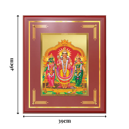 Lord Murugan with Valli | Divine Union Wall & Tabletop Frame in 24K Gold Plated Foil