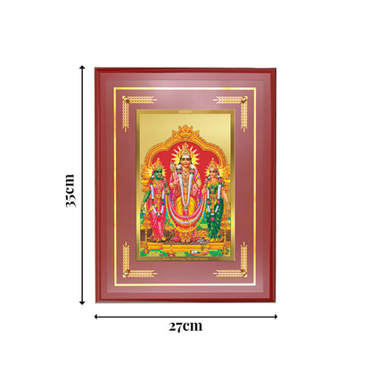 Diviniti Lord Murugan with Valli Wall Photo Frame in 24K Gold Plated Foil – Love, Victory & Divine Blessings