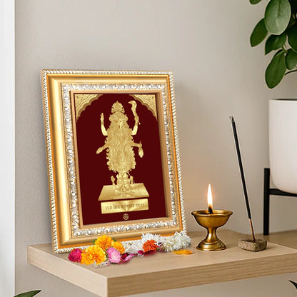 Maa Kali | Fierce Goddess of Power & Transformation Gold on Gold Wall Hanging Frame in 24K Gold Plated Foil
