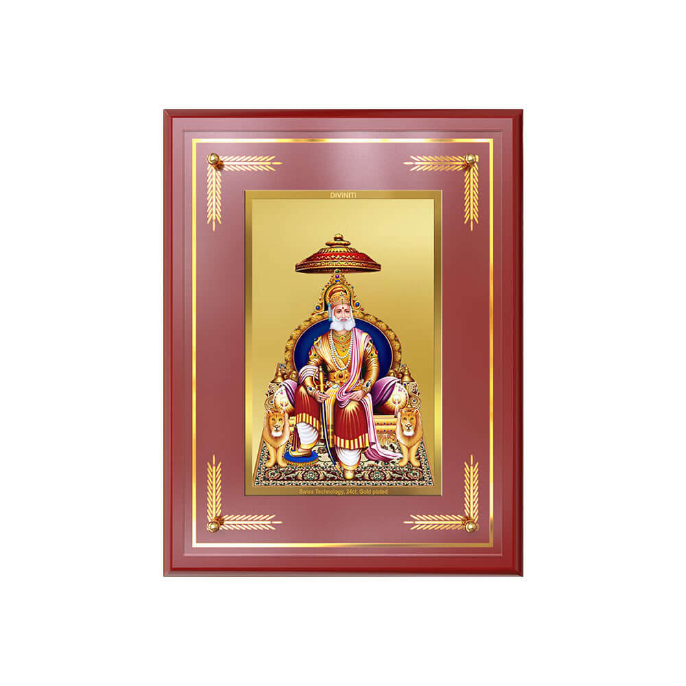 Maharaja Agrasen | King Agrasen Wall and Tabletop Photo Frame in 24K Gold Plated Foil