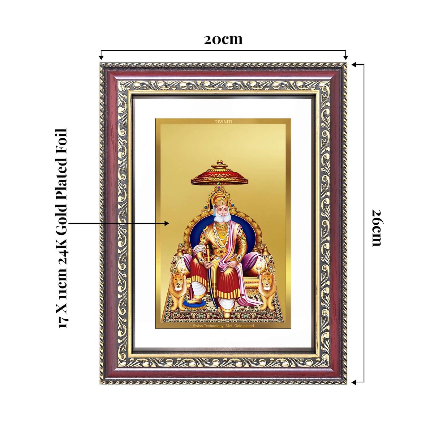 Maharaja Agrasen | King Agrasen Wall and Tabletop Photo Frame in 24K Gold Plated Foil