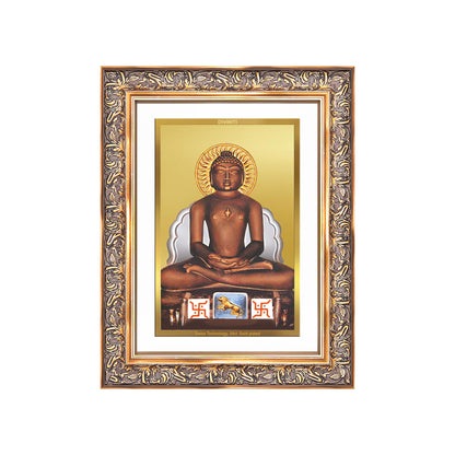 Lord Mahavira | Jain Tirthankara Wall Mount Photo Frame in 24K Gold Plated Foil