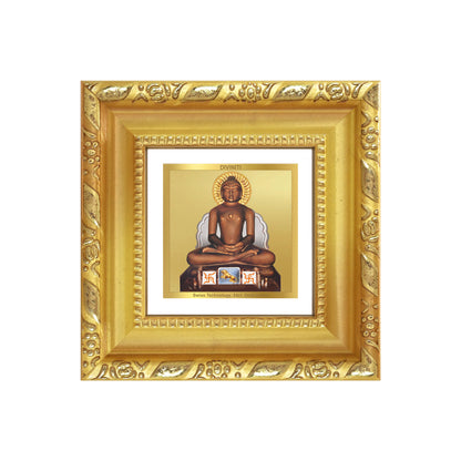 Lord Mahavira | Jain Tirthankara Tabletop Frame in 24K Gold Plated Foil