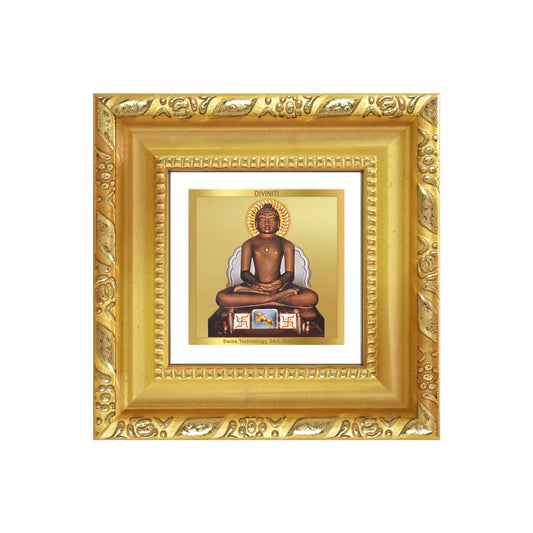 Lord Mahavira | Jain Tirthankara Tabletop Frame in 24K Gold Plated Foil