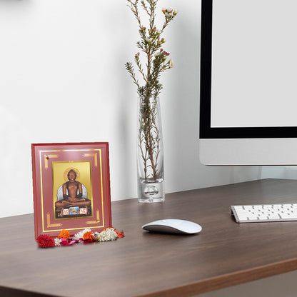 Lord Mahavira | Jain Tirthankara Wall and Tabletop Photo Frame in 24K Gold Plated Foil