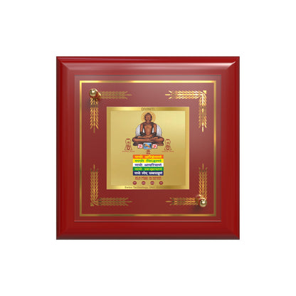 Lord Mahavira with Namokar Mantra | Jain Tirthankara Tabletop Frame in 24K Gold Plated Foil