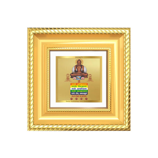 Lord Mahavira with Namokar Mantra in 24k gold plated foil