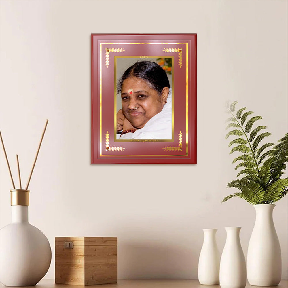 Mata Amritanandamayi | Guru Amma For Wall & Tabletop Frame in 24K Gold Plated Foil