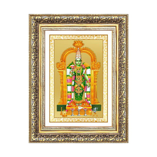 Goddess Meenakshi | Divine Warrior Goddess of Madurai Wall Photo Frame in 24K Gold Plated Foil