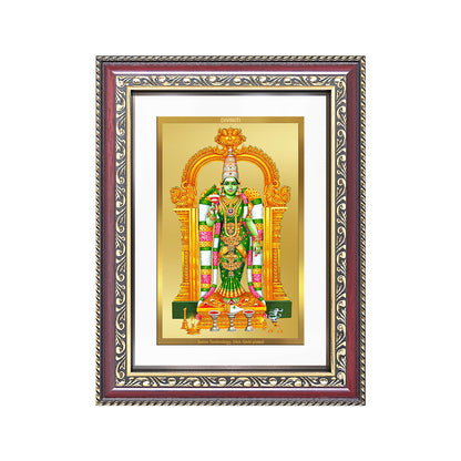 Goddess Meenakshi | Divine Warrior Goddess of Madurai Wall and Tabletop Photo Frame in 24K Gold Plated Foil