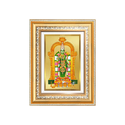 Goddess Meenakshi | Divine Warrior Goddess of Madurai Wall and Tabletop Photo Frame in 24K Gold Plated Foil