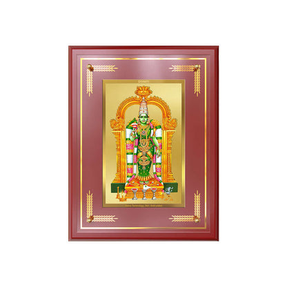 Goddess Meenakshi | Divine Warrior Goddess of Madurai Wall and Tabletop Photo Frame in 24K Gold Plated Foil