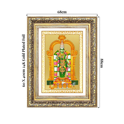 Goddess Meenakshi | Divine Warrior Goddess of Madurai Wall Photo Frame in 24K Gold Plated Foil