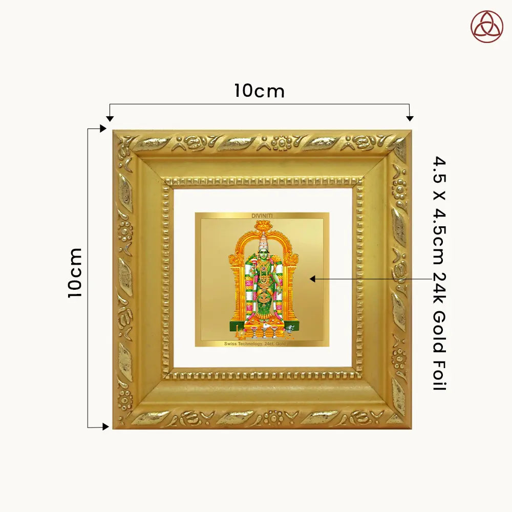 Goddess Meenakshi | Divine Warrior Goddess of Madurai Tabletop Frame in 24K Gold Plated Foil
