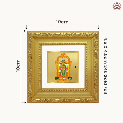 Goddess Meenakshi | Divine Warrior Goddess of Madurai Tabletop Frame in 24K Gold Plated Foil