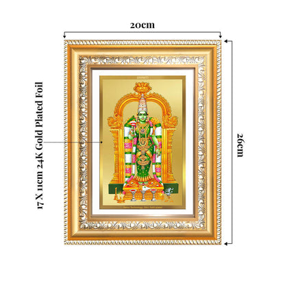 Goddess Meenakshi | Divine Warrior Goddess of Madurai Wall and Tabletop Photo Frame in 24K Gold Plated Foil