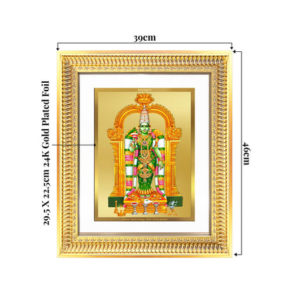 Goddess Meenakshi wall and tabletop frame featuring 24K gold plated foil design, showcasing divine beauty and strength.
