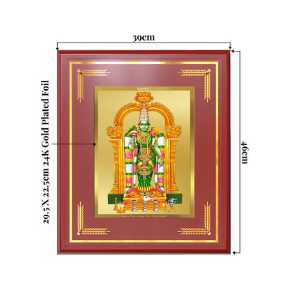 Goddess Meenakshi | Divine Warrior Goddess of Madurai Wall & Tabletop Frame in 24K Gold Plated Foil