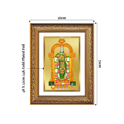 Goddess Meenakshi | Divine Warrior Goddess of Madurai Wall Photo Frame in 24K Gold Plated Foil