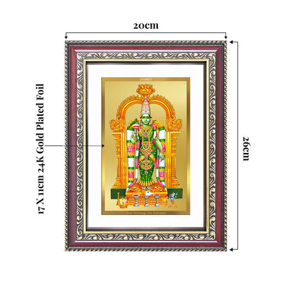 Goddess Meenakshi | Divine Warrior Goddess of Madurai Wall and Tabletop Photo Frame in 24K Gold Plated Foil