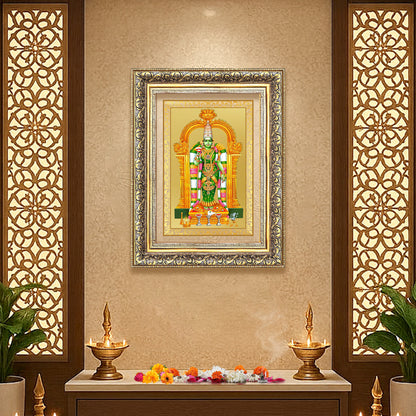 Goddess Meenakshi | Divine Warrior Goddess of Madurai Wall Photo Frame in 24K Gold Plated Foil