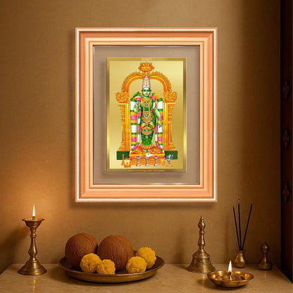 Goddess Meenakshi | Divine Warrior Goddess of Madurai Wall & Tabletop Frame in 24K Gold Plated Foil