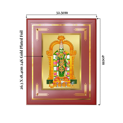 Goddess Meenakshi | Divine Warrior Goddess of Madurai Wall & Tabletop Frame in 24K Gold Plated Foil