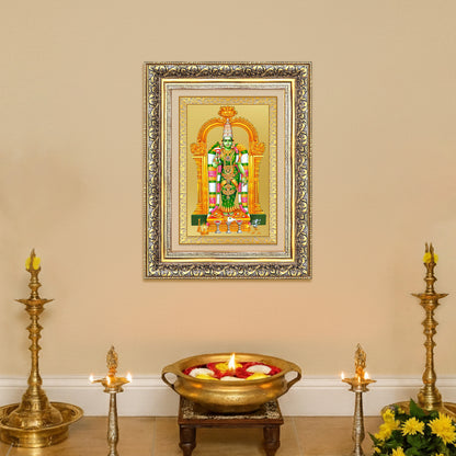 Goddess Meenakshi | Divine Warrior Goddess of Madurai Wall Photo Frame in 24K Gold Plated Foil