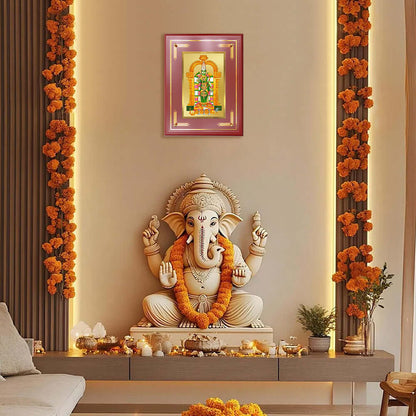 Goddess Meenakshi | Divine Warrior Goddess of Madurai Wall and Tabletop Photo Frame in 24K Gold Plated Foil