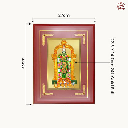 Goddess Meenakshi | Divine Warrior Goddess of Madurai Wall Photo Frame in 24K Gold Plated Foil