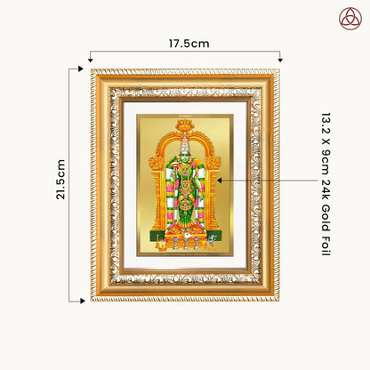 Goddess Meenakshi | Divine Warrior Goddess of Madurai Wall & Tabletop Photo Frame in 24K Gold Plated Foil