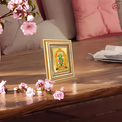 Goddess Meenakshi | Divine Warrior Goddess of Madurai Wall & Tabletop Photo Frame in 24K Gold Plated Foil