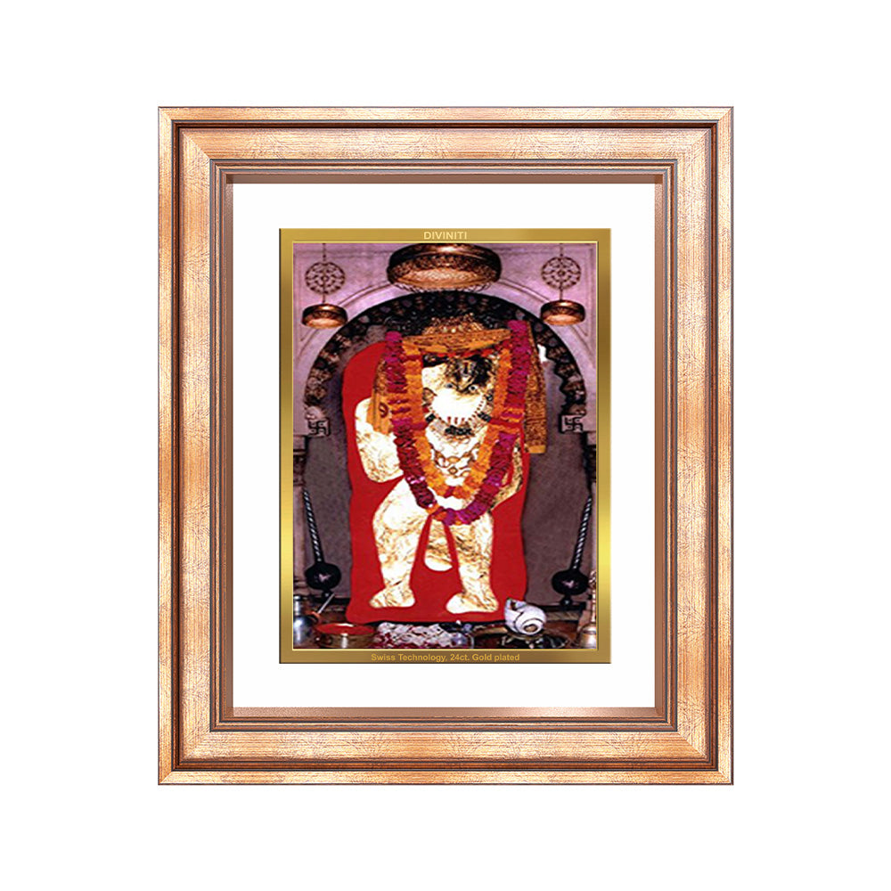 Mehandipur Balaji | Divine Hanuman of Healing and Protection Wall & Tabletop Frame in 24K Gold Plated Foil