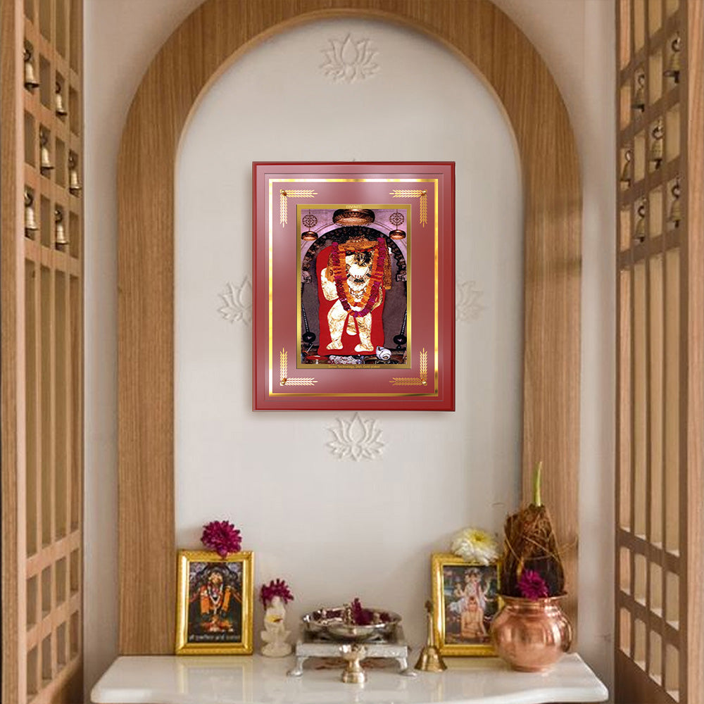 Mehandipur Balaji | Divine Hanuman of Healing and Protection Wall & Tabletop Frame in 24K Gold Plated Foil