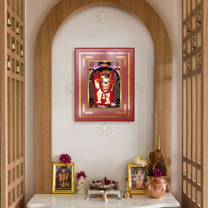 Mehandipur Balaji | Divine Hanuman of Healing and Protection Wall & Tabletop Frame in 24K Gold Plated Foil
