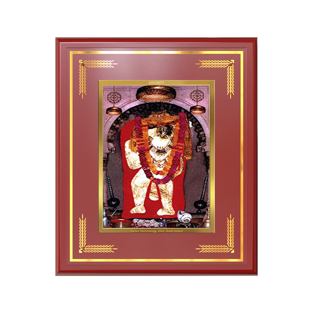 Mehandipur Balaji | Divine Hanuman of Healing and Protection Wall & Tabletop Frame in 24K Gold Plated Foil