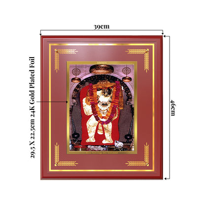 Mehandipur Balaji | Divine Hanuman of Healing and Protection Wall & Tabletop Frame in 24K Gold Plated Foil
